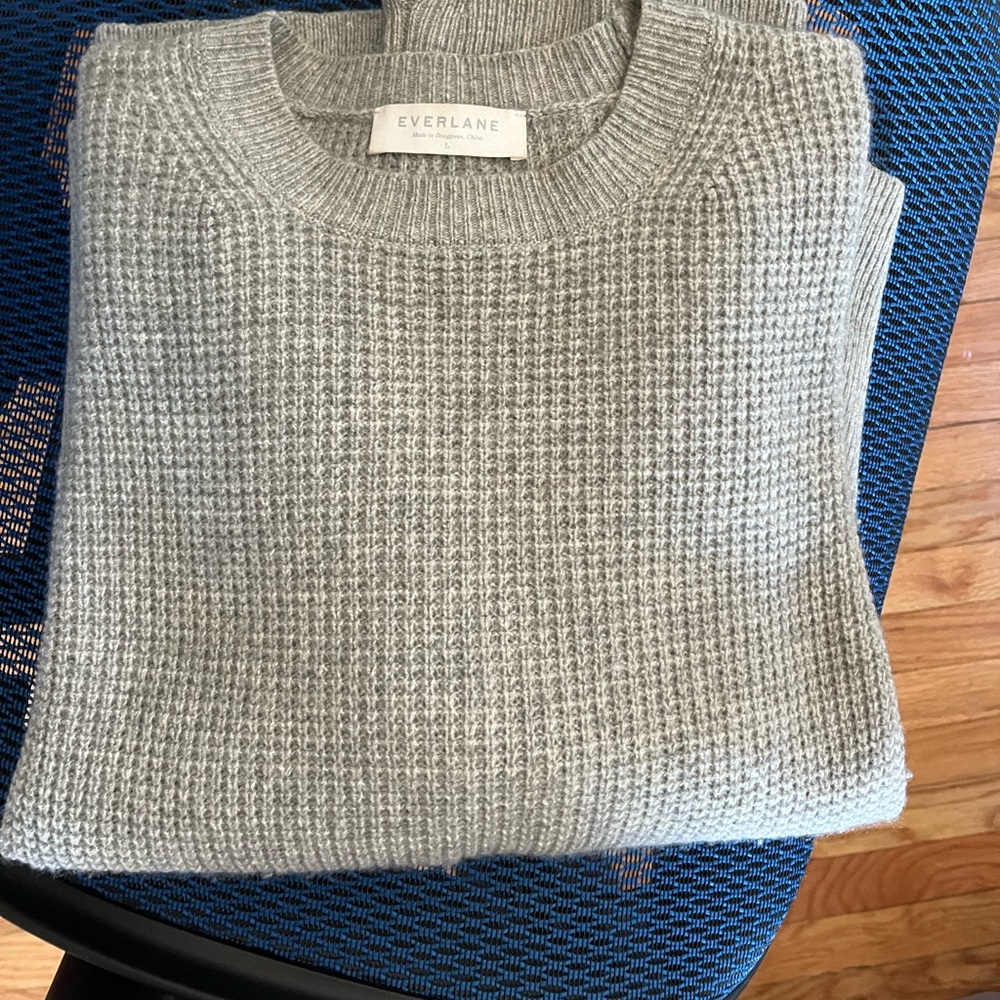 Everlane Cashmere Waffle Square Crew L